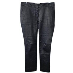 Lafayette 148 Womens Manhattan Pant, Lambskin Front, Stretch Back, Black, Size 8